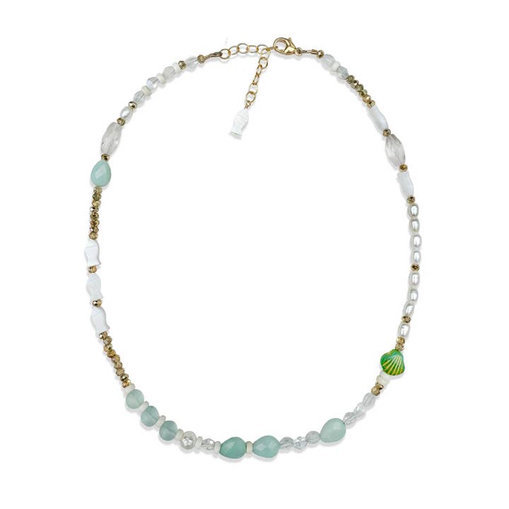 Aqua Sea Breeze Mini Medley Necklace for wholesale by Stefanie Wolf Designs