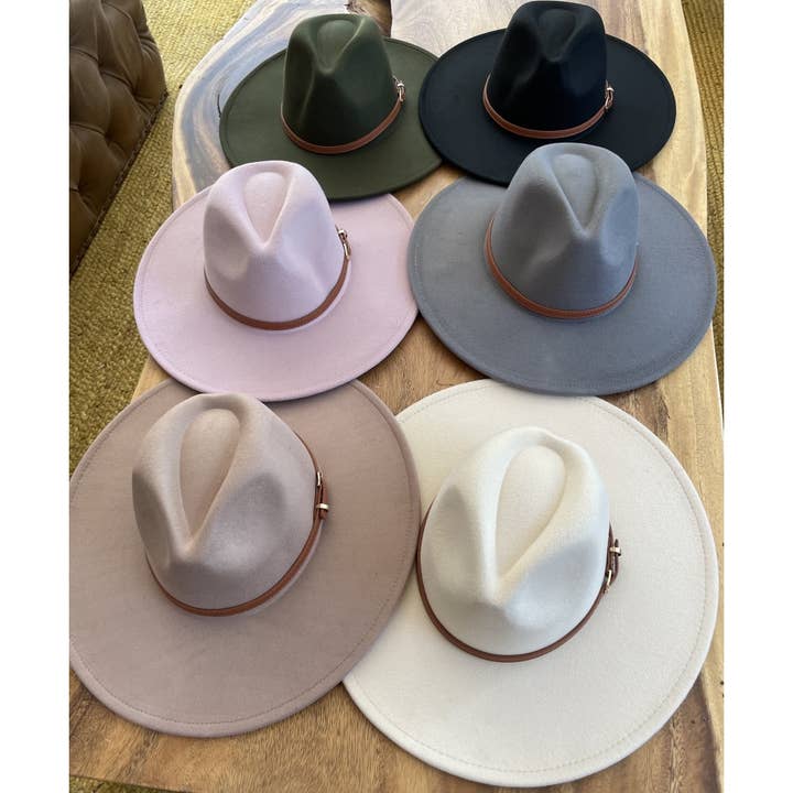 One and Only Accessories - Wholesale Fedora - Women's - Structured wide brim panama hat in vegan felt