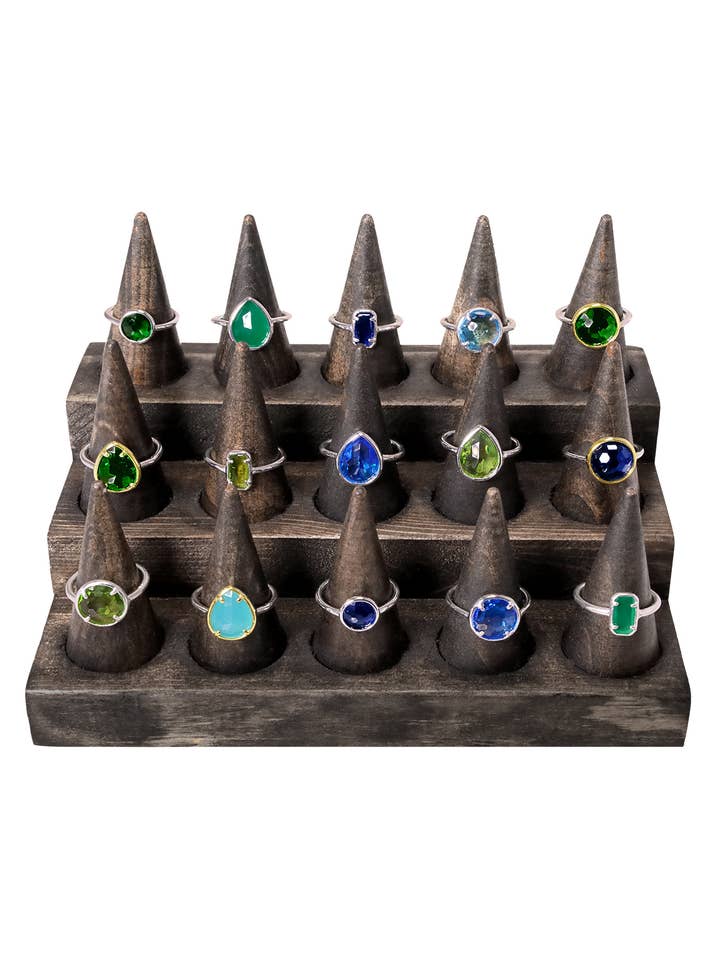 $12,00 Pc x 15 stk. Krystalring - Vintermix - Størrelser 6,7,8 for engroshandel hos Zoey Simmons