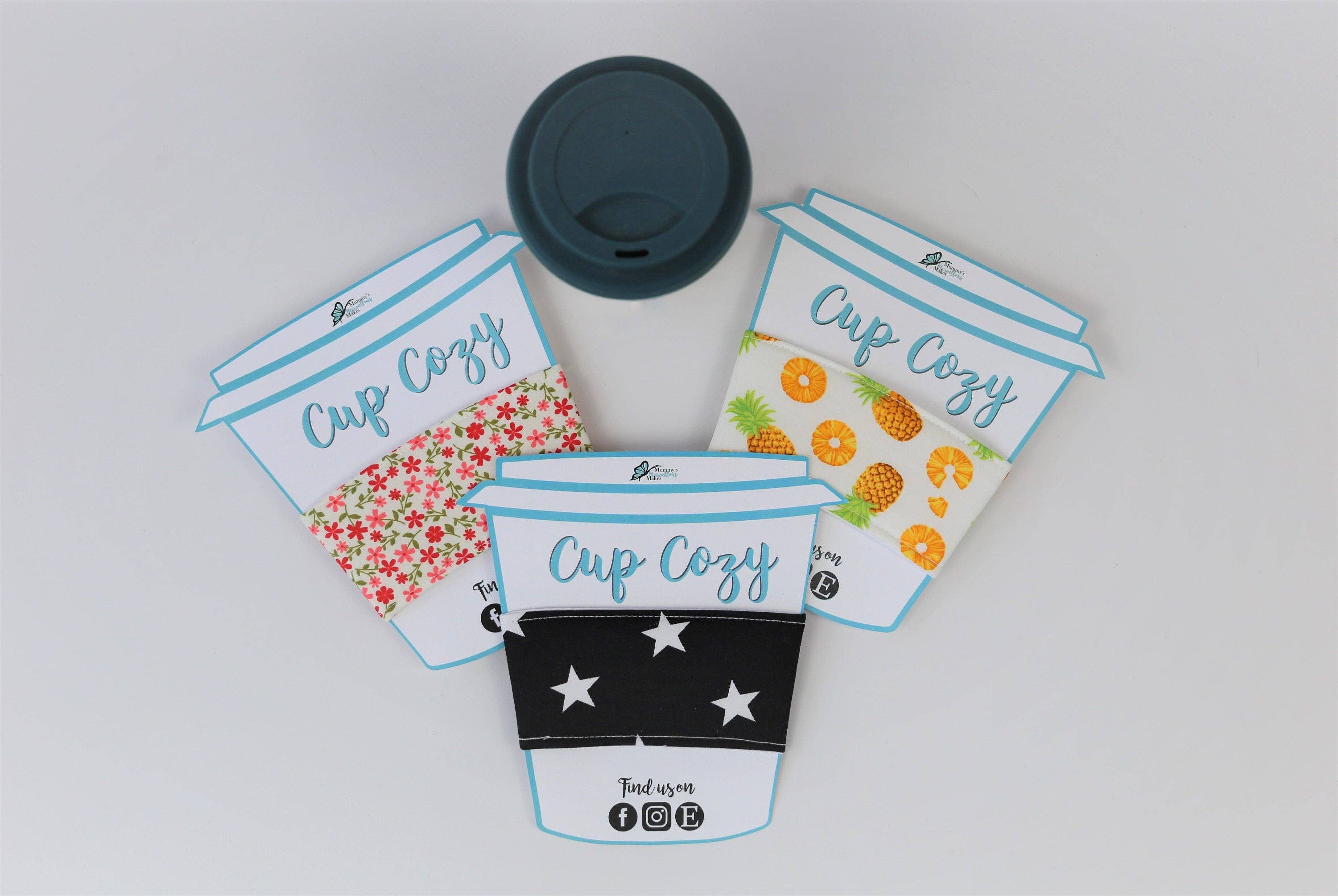 Mummy's Marvellous Makes Ltd – wholesale Drink huggers & koozies – Coffee Cup Cozy, Coffee Cup Sleeve, Coffee Cosy, Zero Waste, Coffee Gift, Eco Friendly, Teacher Gift, Gift for Her6