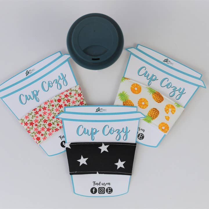 Mummy's Marvellous Makes Ltd – wholesale Drink huggers & koozies – Coffee Cup Cozy, Coffee Cup Sleeve, Coffee Cosy, Zero Waste, Coffee Gift, Eco Friendly, Teacher Gift, Gift for Her6