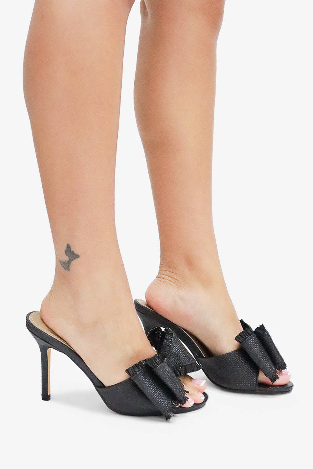 Lemonade Shoes - Wholesale High Heels - Women's - BEACH HOUSE - Raffia Bow Mules, Woven Finish, Stiletto Heel3