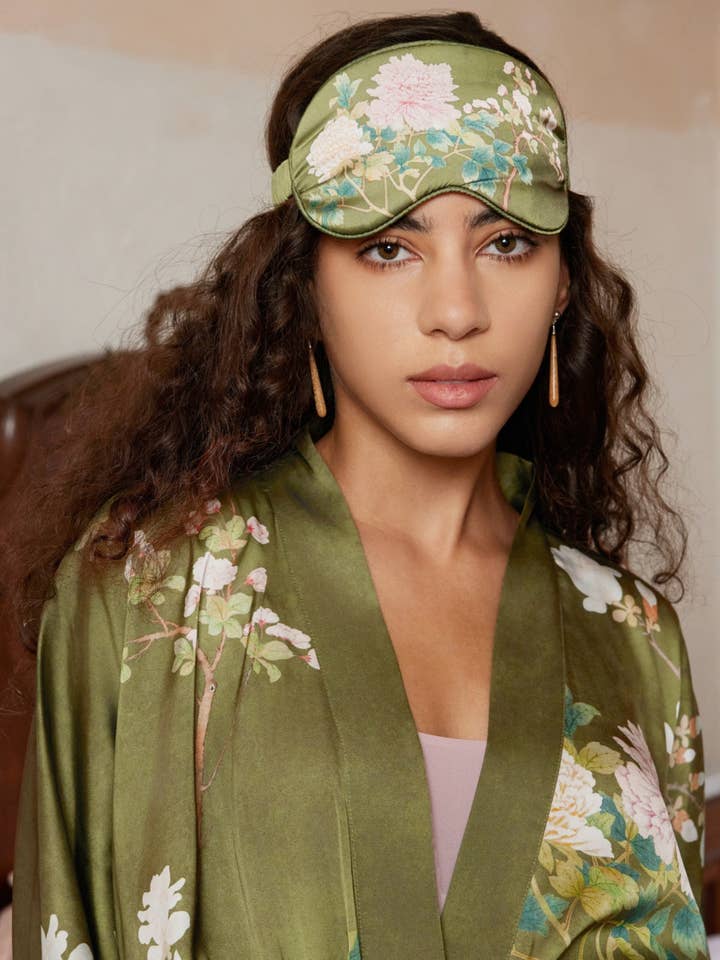 Floral Olive Kimono Robe for wholesale on Faire38