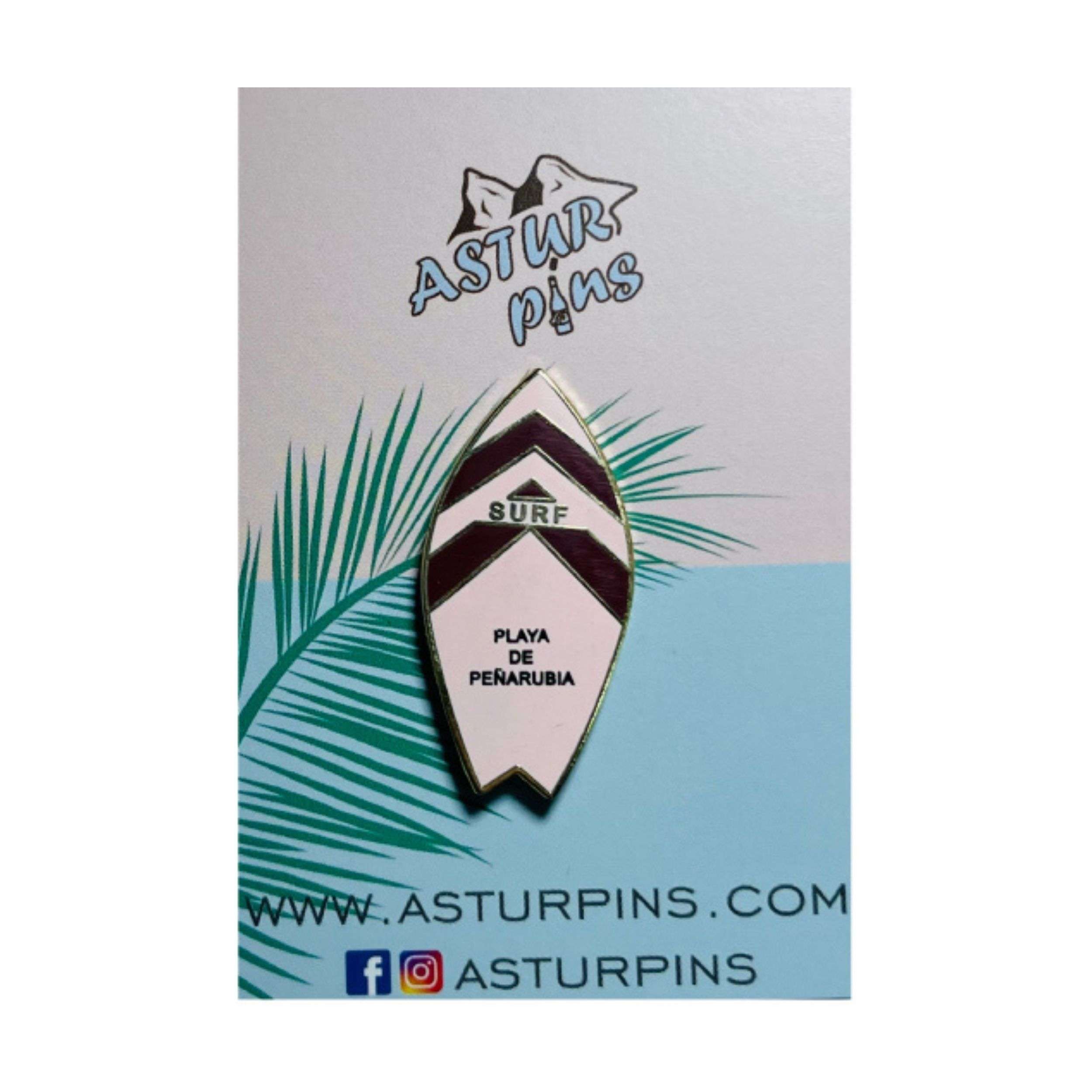 Astur Pins - Venta al por mayor Botón/prendedor - Pin - Tabla Surf Rosa -  Playa de Peñarubia Gijon - Asturias - Ps0130