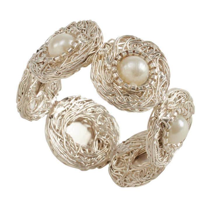 Saro Lifestyle - Wholesale Napkin ring - Pearl Bead Napkin Ring