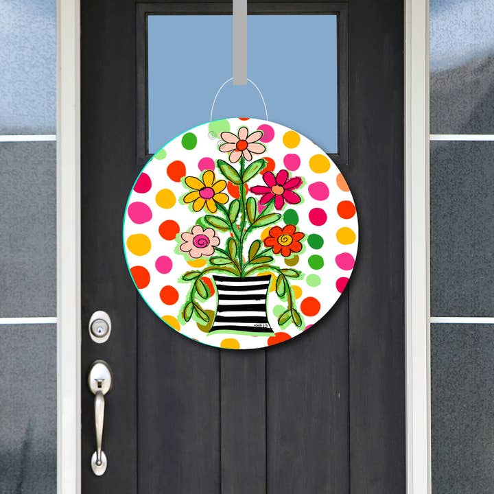 Baxter & Me - Wholesale Door Hanger - Happy Dot Floral Door Hanger