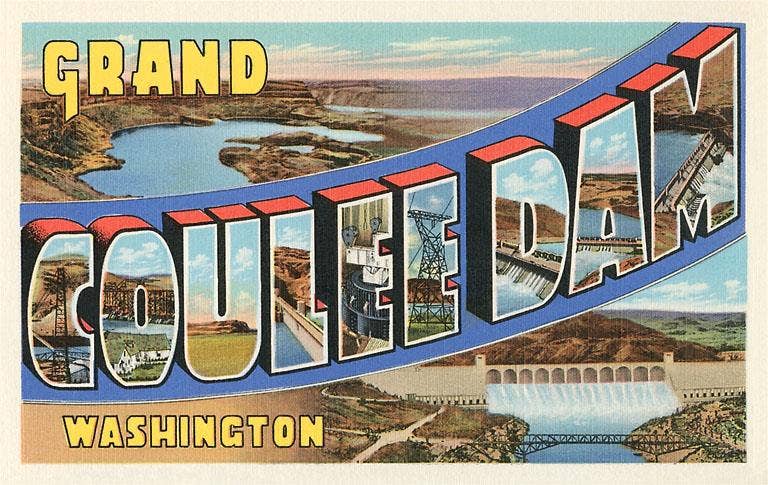 Found Image Press - Wholesale Sticker - Sticker WA-414 Grand Coulee Dam0