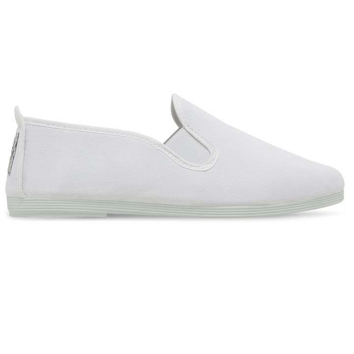 Mens White Guadix Slip on Plimsoll for wholesale by Flossy Shoes