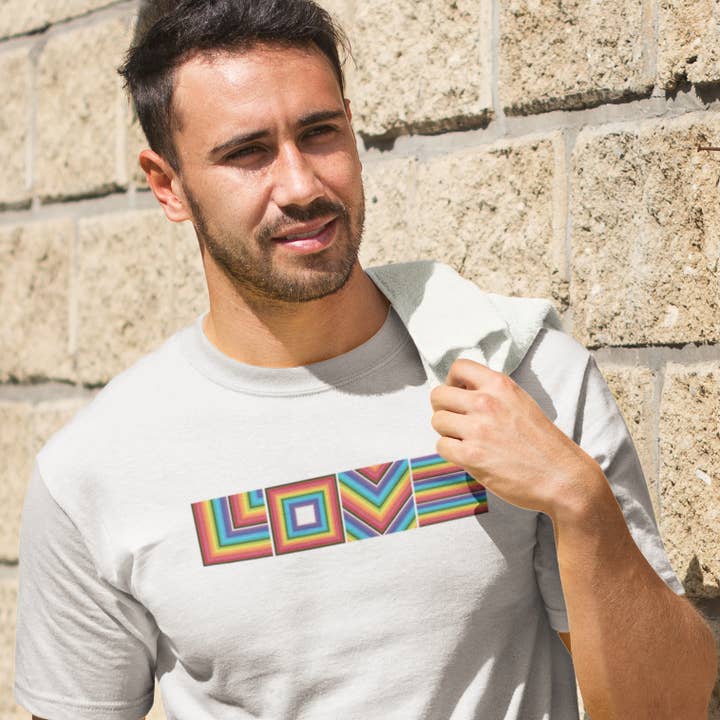 Pride Majic - Wholesale Screen Printed T-Shirt - Unisex - Geometric Love Pride Rainbow pattern Graphic tee 1