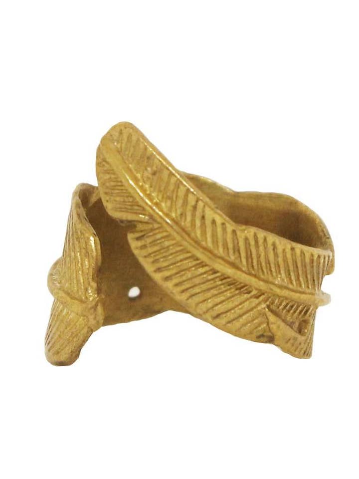 Classic Leaf Ring Adjustable for wholesale by Urbiana