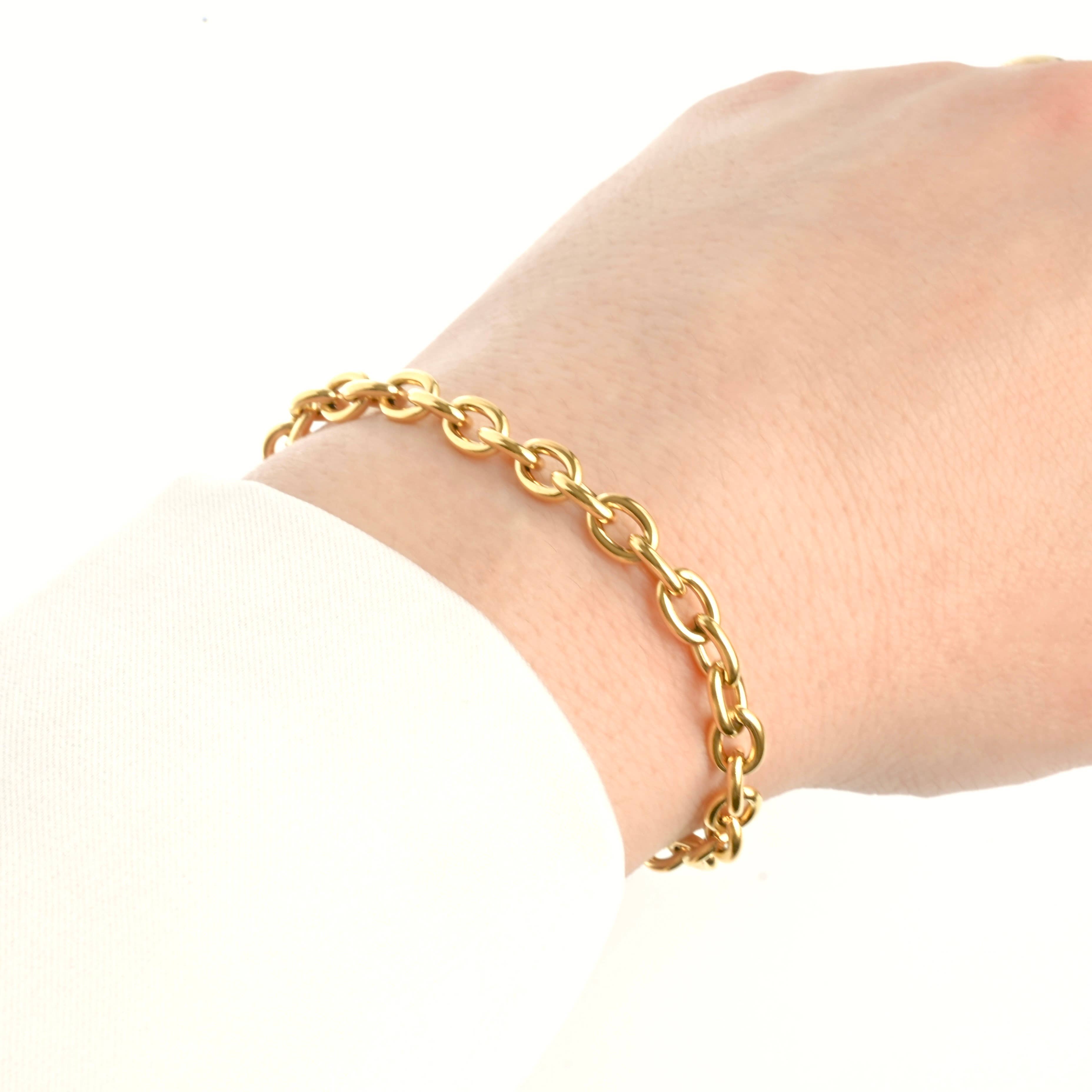 Blueyejewelry - Vente Bracelets maillon et chaîne - Bracelets audacieux en acier inoxydable - Bracelet épais en or et en argent17