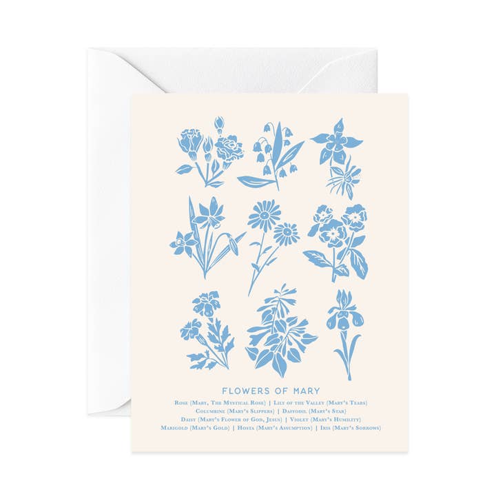 Flowers of Mary Card for wholesale by Gratia Design Co.
