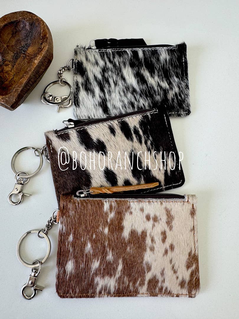 Boho Ranch Shop - Wholesale Wallet - Women's - Cowhide Keychain Wallet | Genuine Hair-On Hide | Card & Cash7
