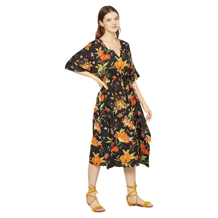 Kaftan de Algodão 100% 'Blossom and Bloom' por atacado de Glamthread