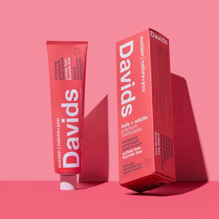 Davids Natural Toothpaste - Wholesale Toothpaste - Davids kids+adults premium toothpaste/strawberry watermelon