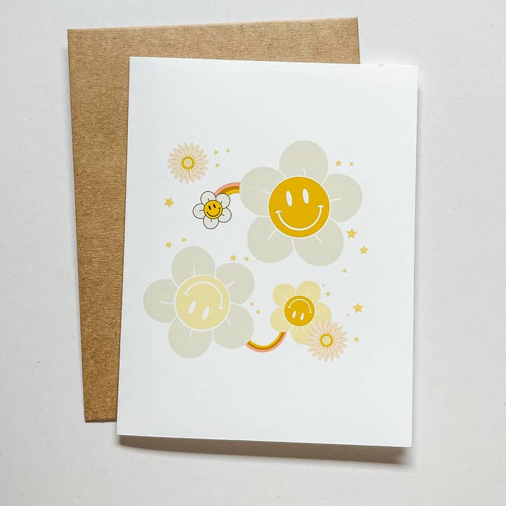 Baby Daisy Happy Face Rainbow Gift Card Shower Congrats for wholesale by Iome