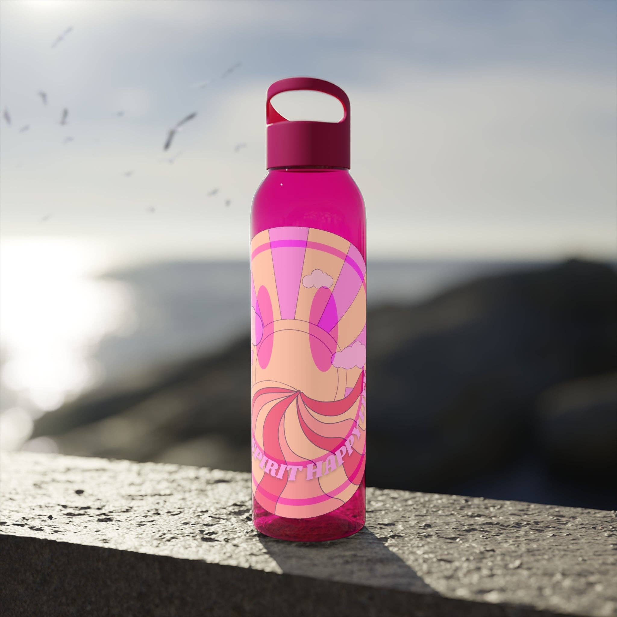 Happy Life Stuff – wholesale Water bottle – Aesthetic Happy Spirit Happy Life Water Bottle, Aesthetic Pink Bottle, Smile Face, Trendy Tumblr Bottle, Happy Mind Tumbler, BPA Fre13