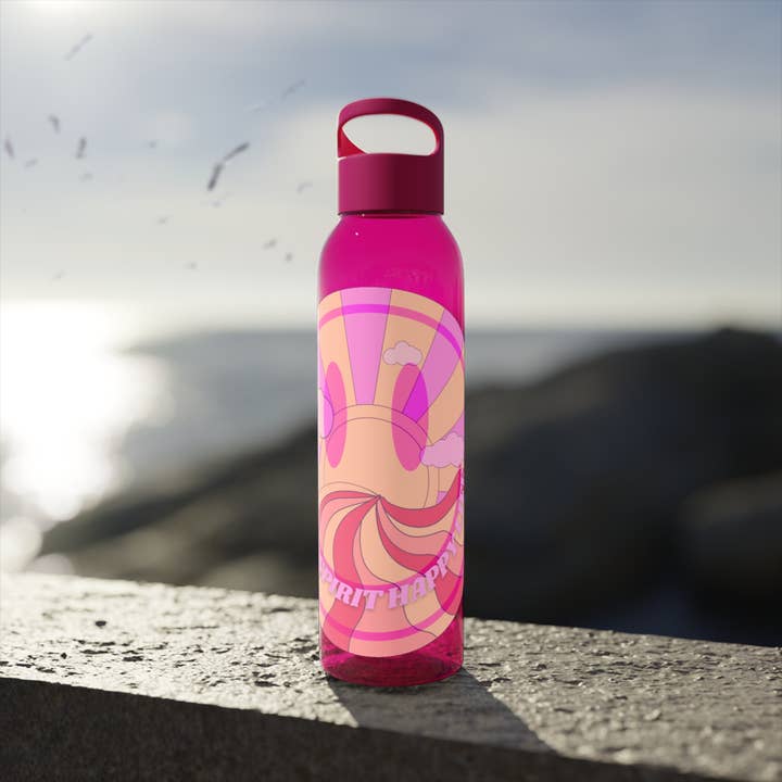Happy Life Stuff - Wholesale Water Bottle - Aesthetic Happy Spirit Happy Life Water Bottle, Aesthetic Pink Bottle, Smile Face, Trendy Tumblr Bottle, Happy Mind Tumbler, BPA Fre13