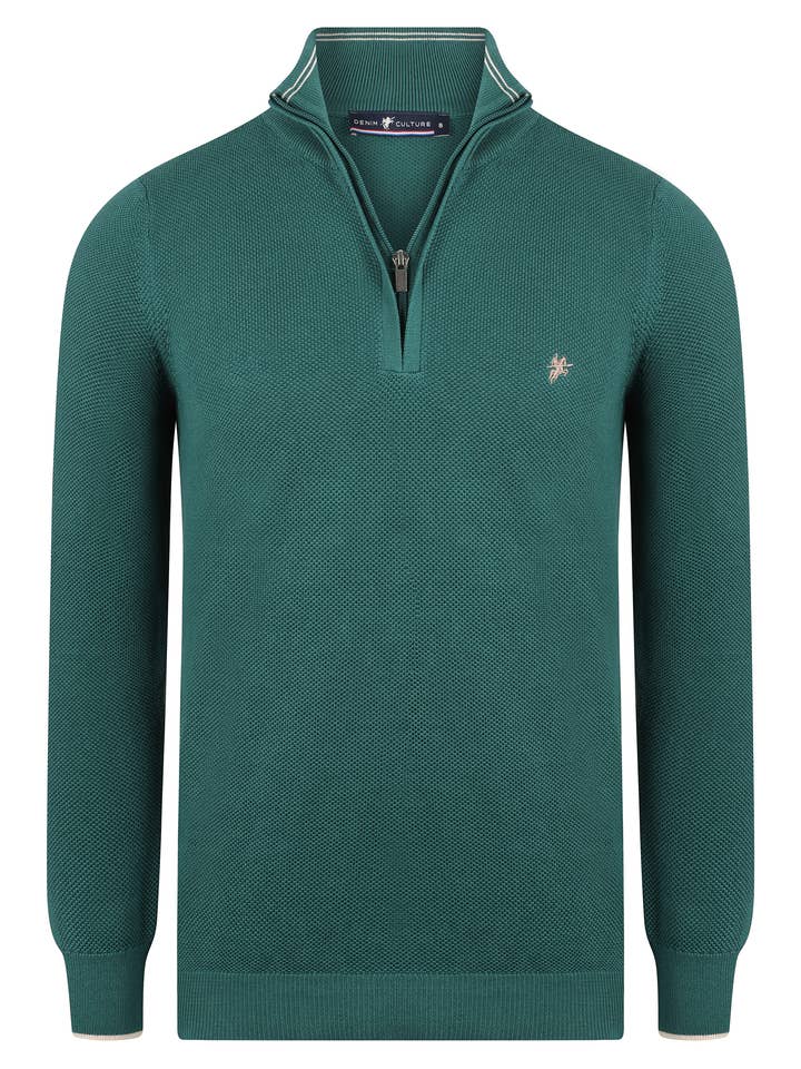 Men's Stand-Up Collar Half Zipper Pulover for wholesale by Denim Culture