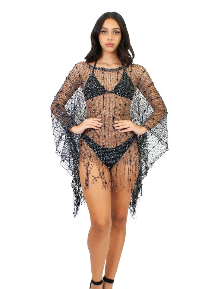 CH-4017 Cover-up in zwart voor wholesale door Lazy Daisy