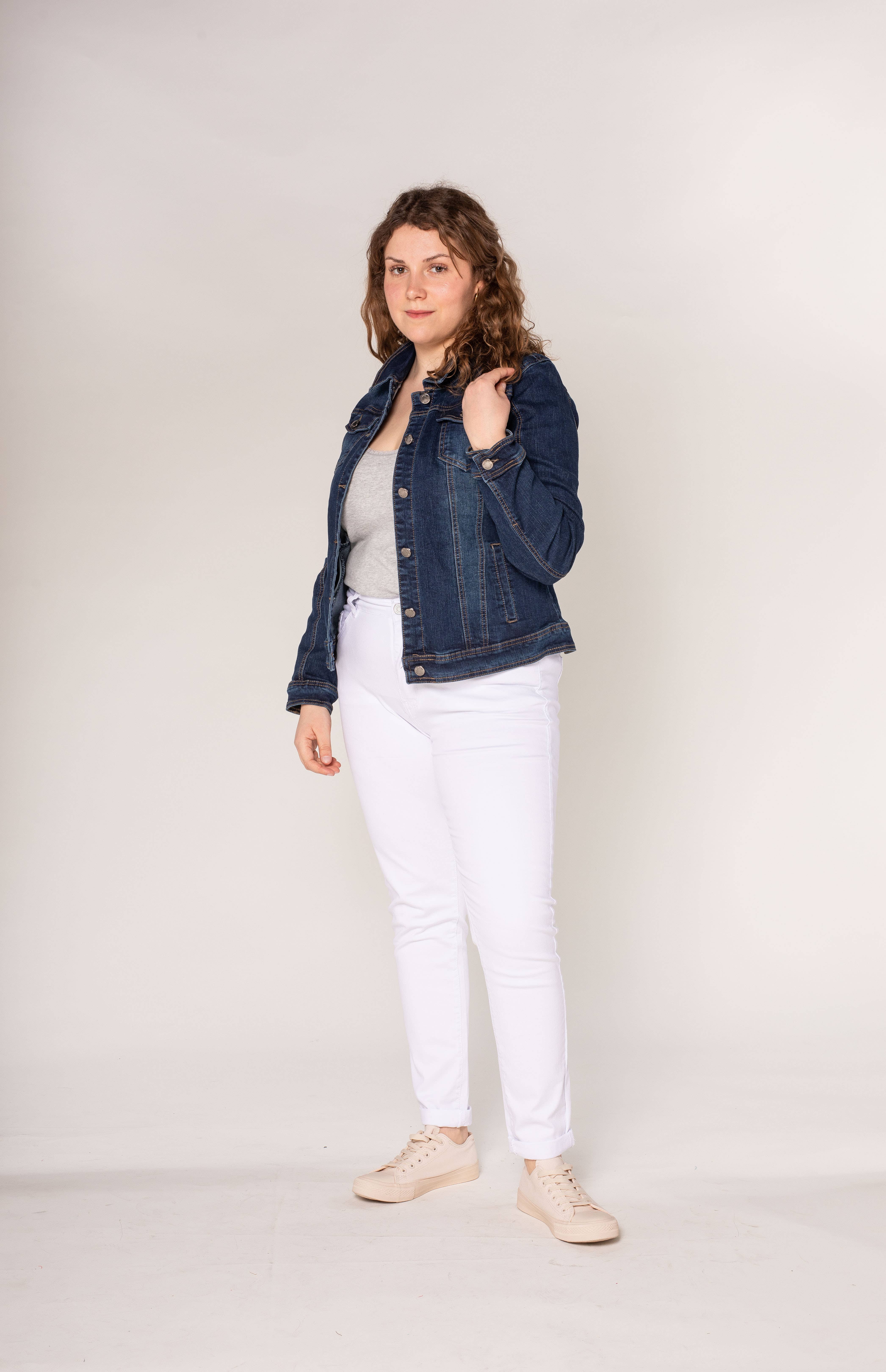 Nina Carter - Vendita all'ingrosso Giacca di jeans - Donna - Giacca in denim elasticizzato plus size H189-1/H204-1/203-15