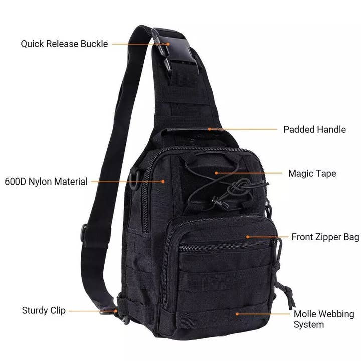 Cap Zone - Wholesale Crossbody Bag - Unisex - Digital Camo Tactical Heavy Duty Poly Sling Bag4