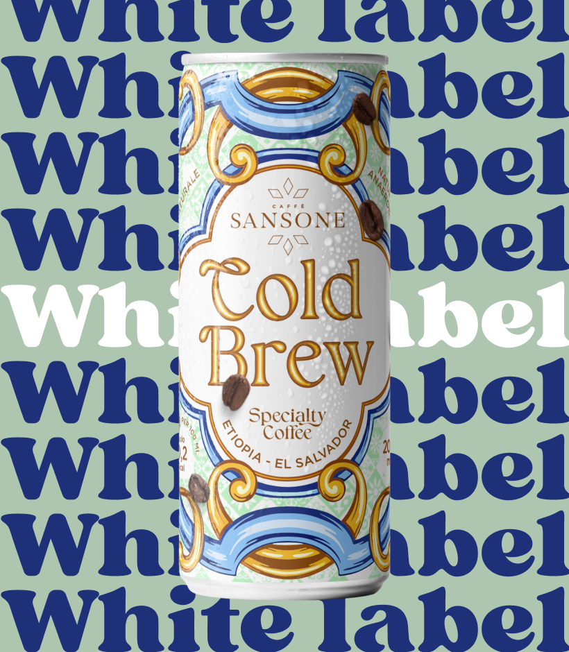 Café 124 srl - Venta al por mayor Café helado/infusiones frías - Cold Brew White o Marca Privada, lata 25 o 20cl7