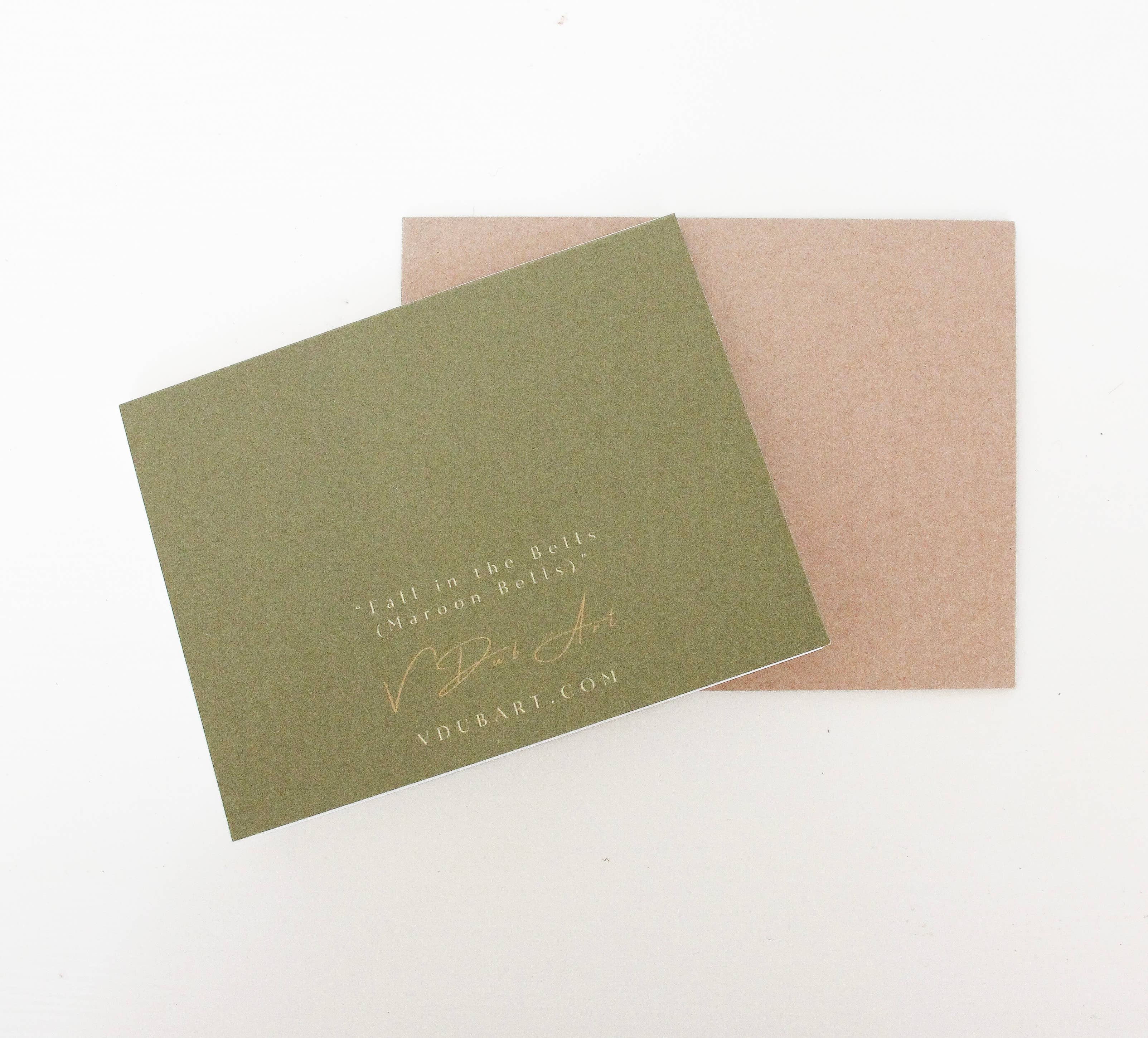 V Dub Art - Wholesale Everyday Greeting Card - Maroon Bells, Colorado Greeting Card1