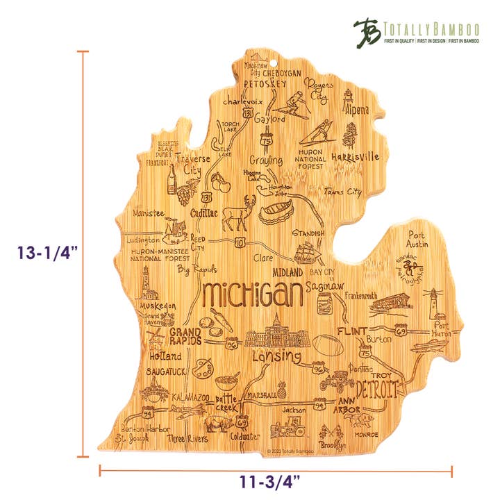 Totally Bamboo - Wholesale Cutting Board - Destination Michigan Mitten Cutting Board5