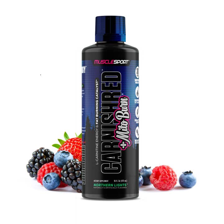MuscleSport - Venta al por mayor Suplementos/vitaminas para beber - Líquido CarnishRed® + Mitoburn® de 16 onzas, ayuda al metabolismo sin estimular, catalizador del entrenamiento