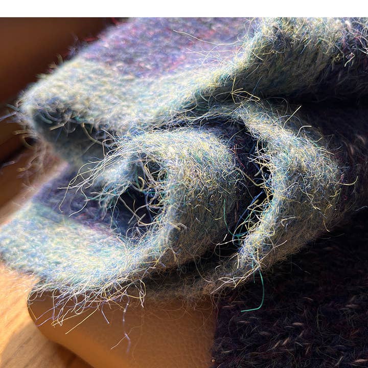 Marayn - Wholesale Scarf – Women's - Chunky Knit Colorblock Mohair Scarf Soft Chic Essential21