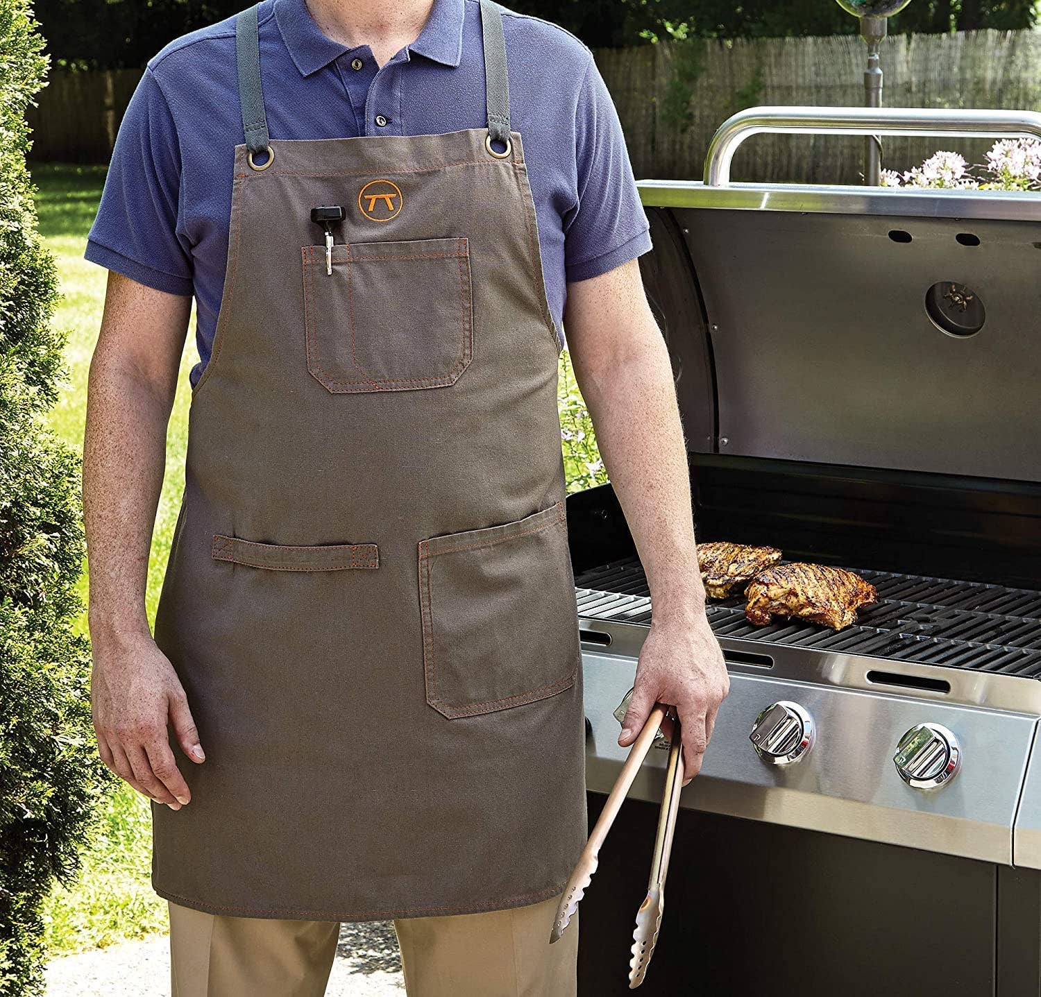 Fox Run Brands – wholesale Apron – Outset Griller's Canvas Apron, Brown, 27" X 30"1