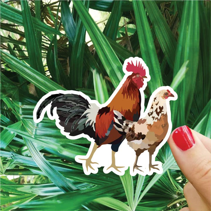 Chicken & Rooster Sticker for wholesale by Bee Beachey Designs
