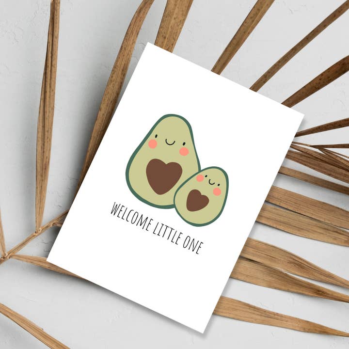 Nyt Baby Kort | Minimalistisk Avocado Illustration for engroshandel hos JoeyPrints