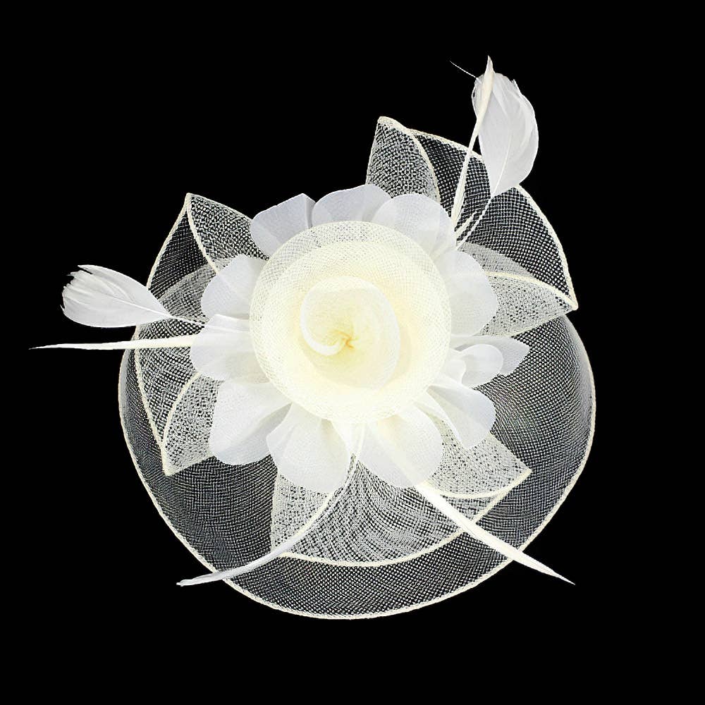 Sensibling Corp. - Vendita all'ingrosso Fascinator - Donna - Fascinator / Cerchietto con Fiore, Piuma e Rete10