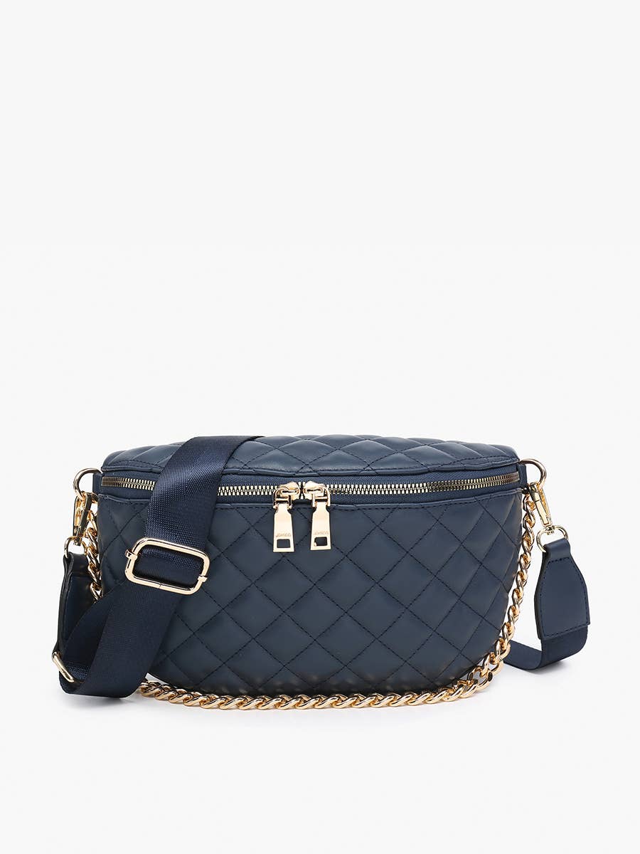 Jen & Co. - Wholesale Belt Bag - Women's - M2402 Sylvie Quilted Belt Bag with Chain Strap2