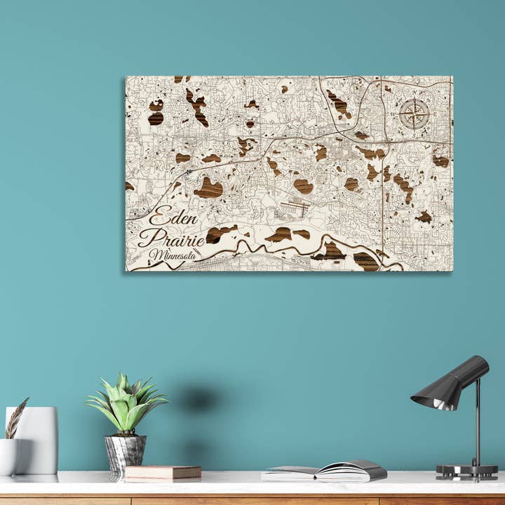 Minnesota: Mapa callejero de Eden Prairie para venta al por mayor de Fire & Pine