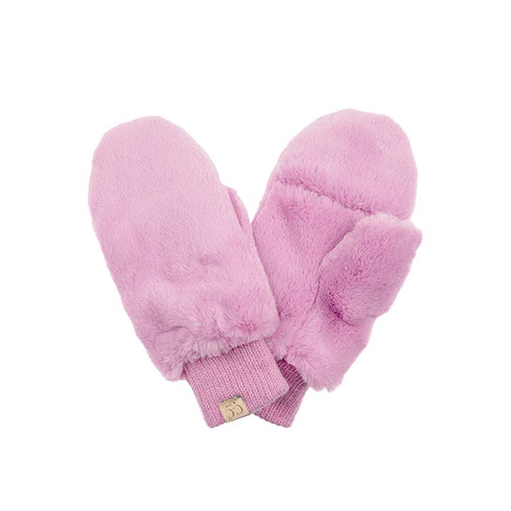 Hana - Wholesale Gloves - Kids - C.C Kids Faux Fur Convertible Mitten Glove4