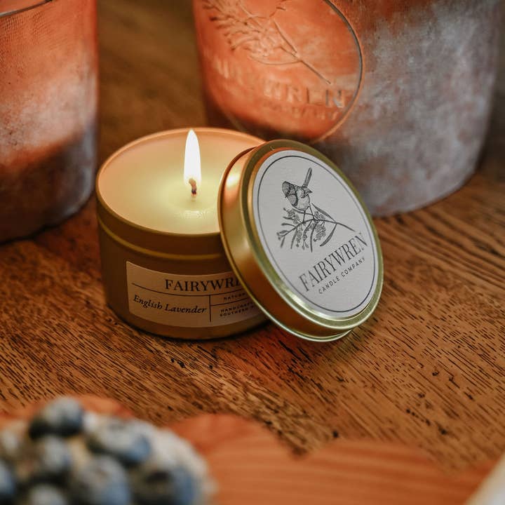 Fairywren Candle Company - Wholesale Travel candles - Hyacinth - Travel Tin Candle 200g0
