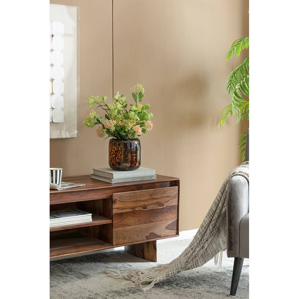 A&B Home Group Inc. - Wholesale Vase - 7.9x7.9" Amber Leopard Glass Vase9