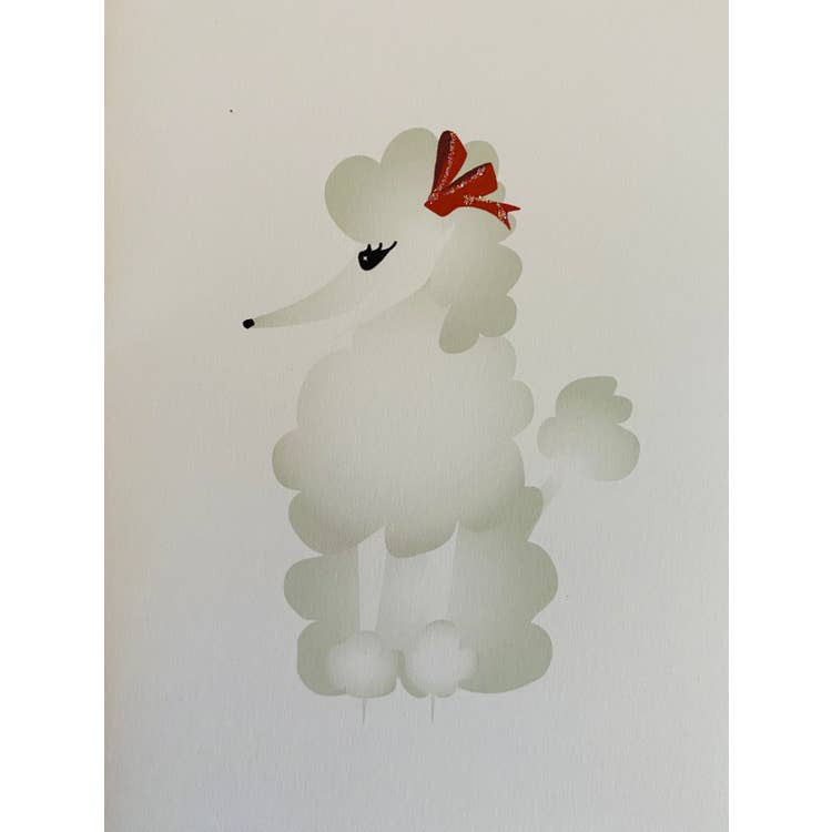 Studio Daedre - Wholesale Everyday Greeting Card - Stylized White Sitting Poodle - Loose Cards0