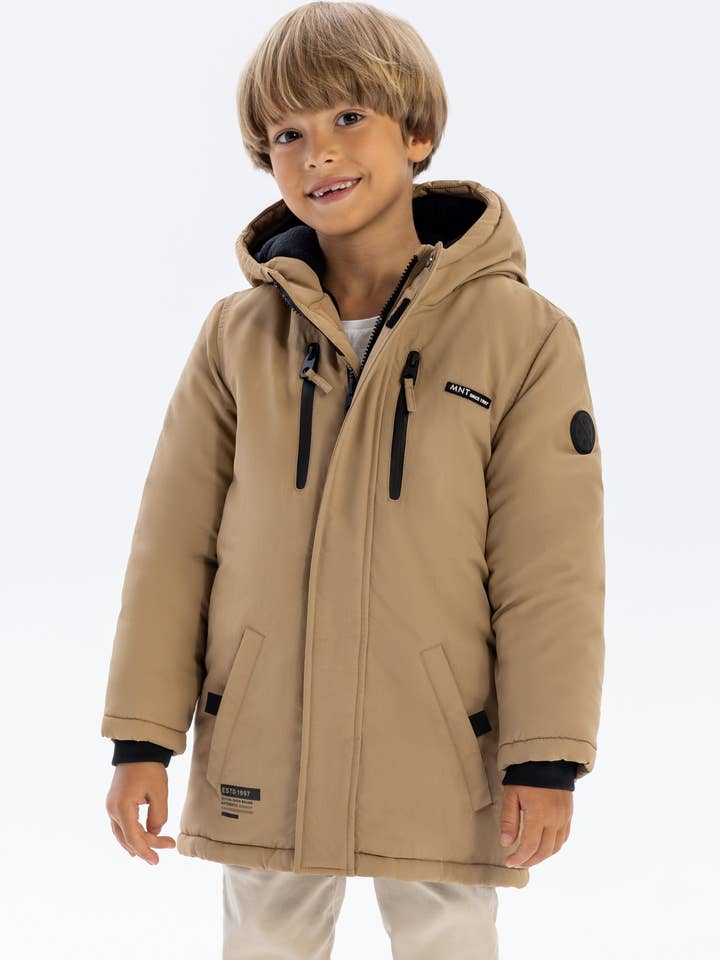 Boys Parka Jacket Beige Puffer with Quilted Hood for wholesale by Minoti sp. z o.o.
