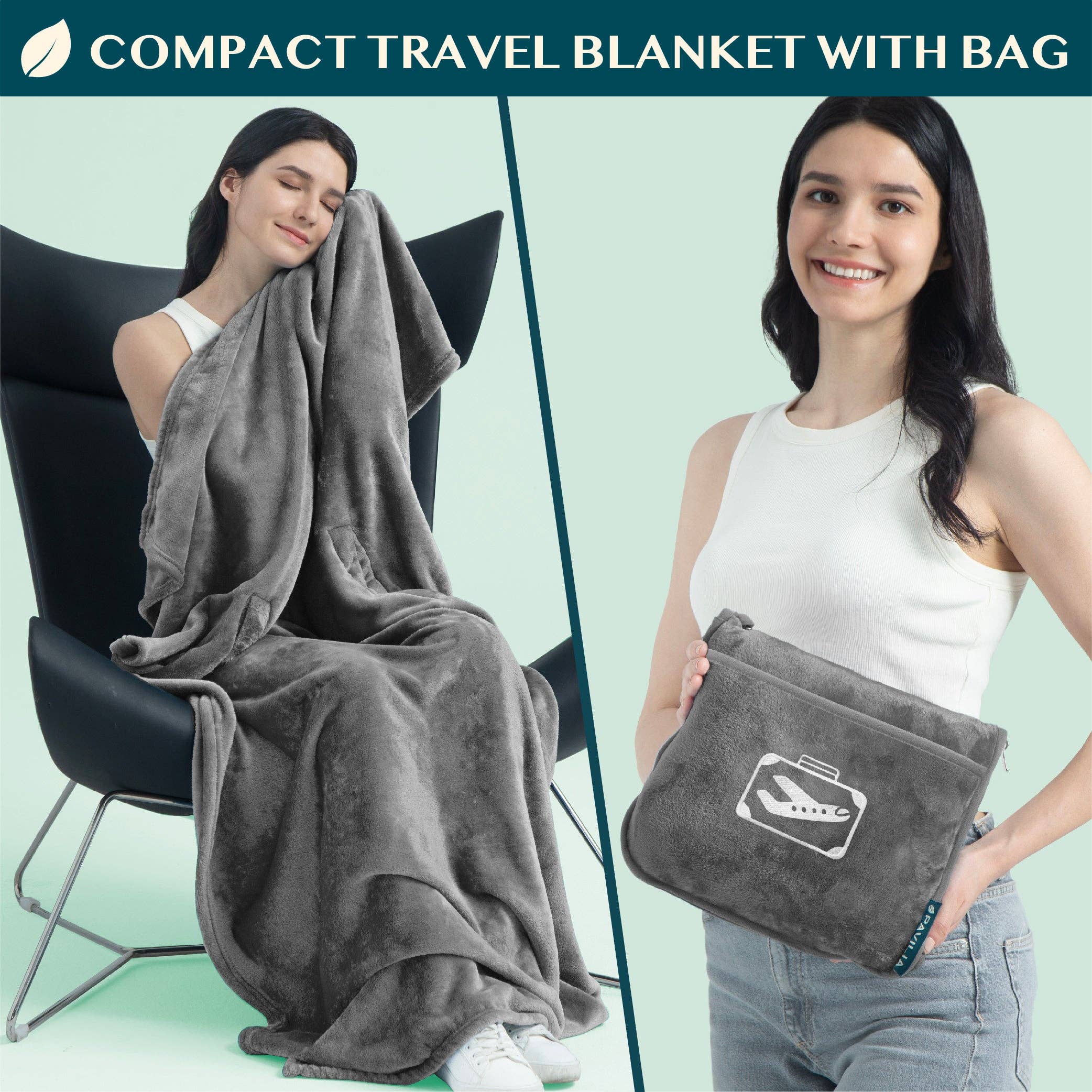 Pavilia - Wholesale Travel Blanket - Airplane Fleece Travel Blanket Pillow36