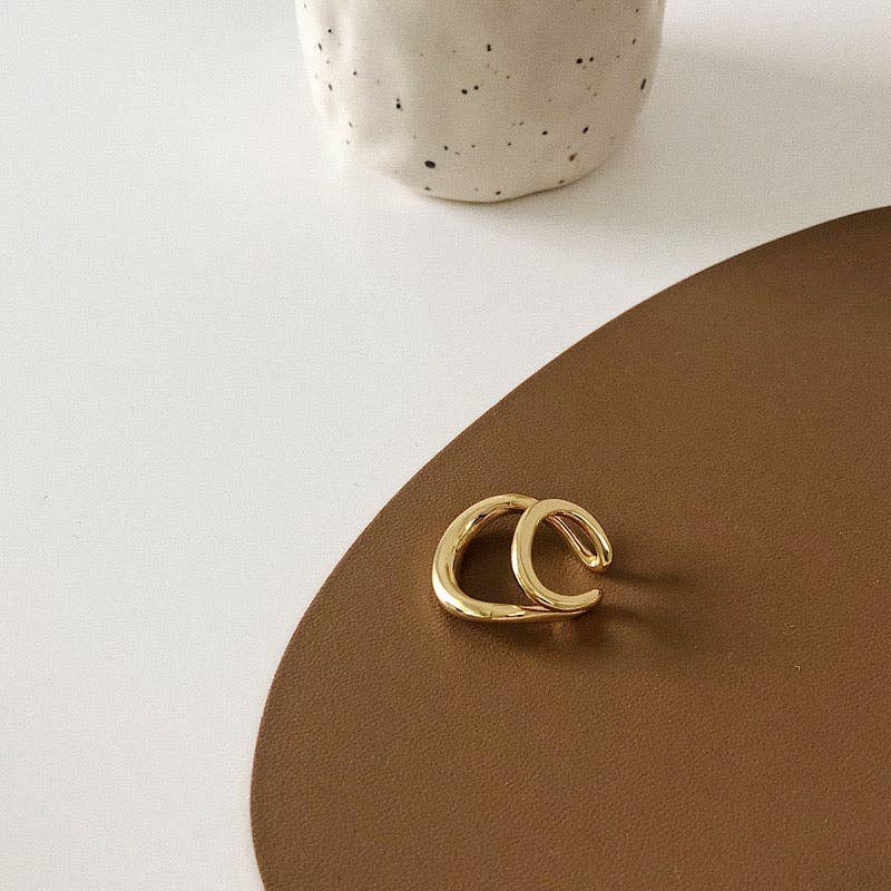 LanLivia - Wholesale Cuff/Wrap Earrings - Unique design double line golden n silver ear cuff-one piece4