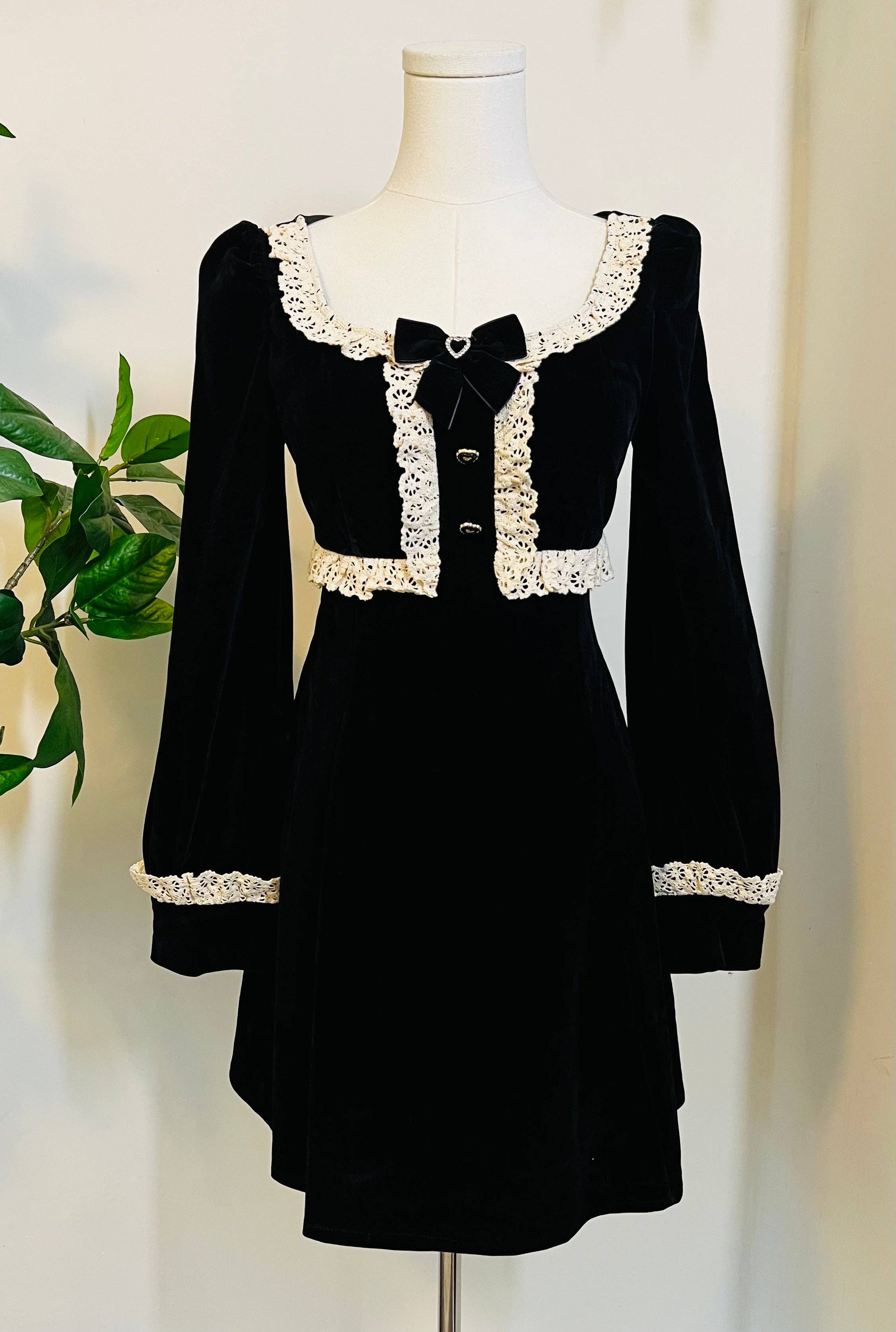 Witchwood Bags - Wholesale Dress - Women's - Sabrina - Luscious 60s style Velvet mini dress READY TO SHIP5