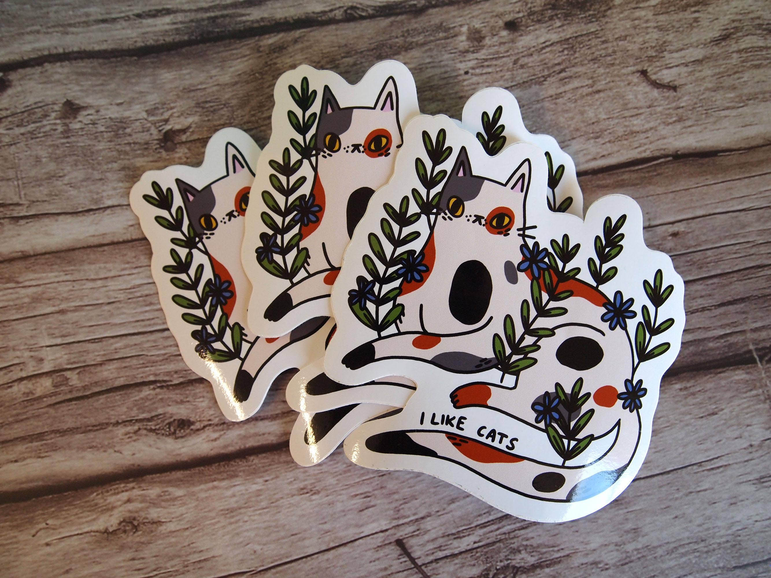 I LIKE CATS – wholesale Sticker – Calico Cat Vinyl Decal Sticker7