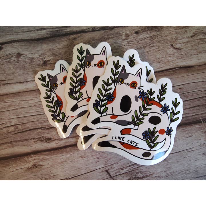 I LIKE CATS - Wholesale Sticker - Calico Cat Vinyl Decal Sticker7