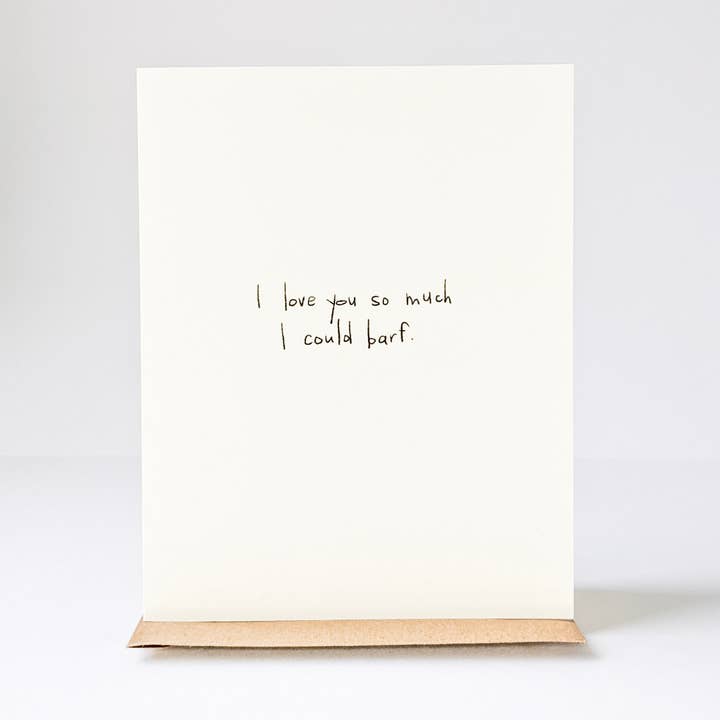 Carte Love Barf pour la vente par under the stairs paper co.