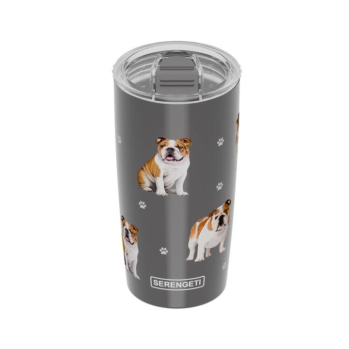 E&S Pets – wholesale Isolerade dryckesvaror – 3D-tryckt - Bull Dog - Tumbler, läckagesäker, hållbar - 20 Oz