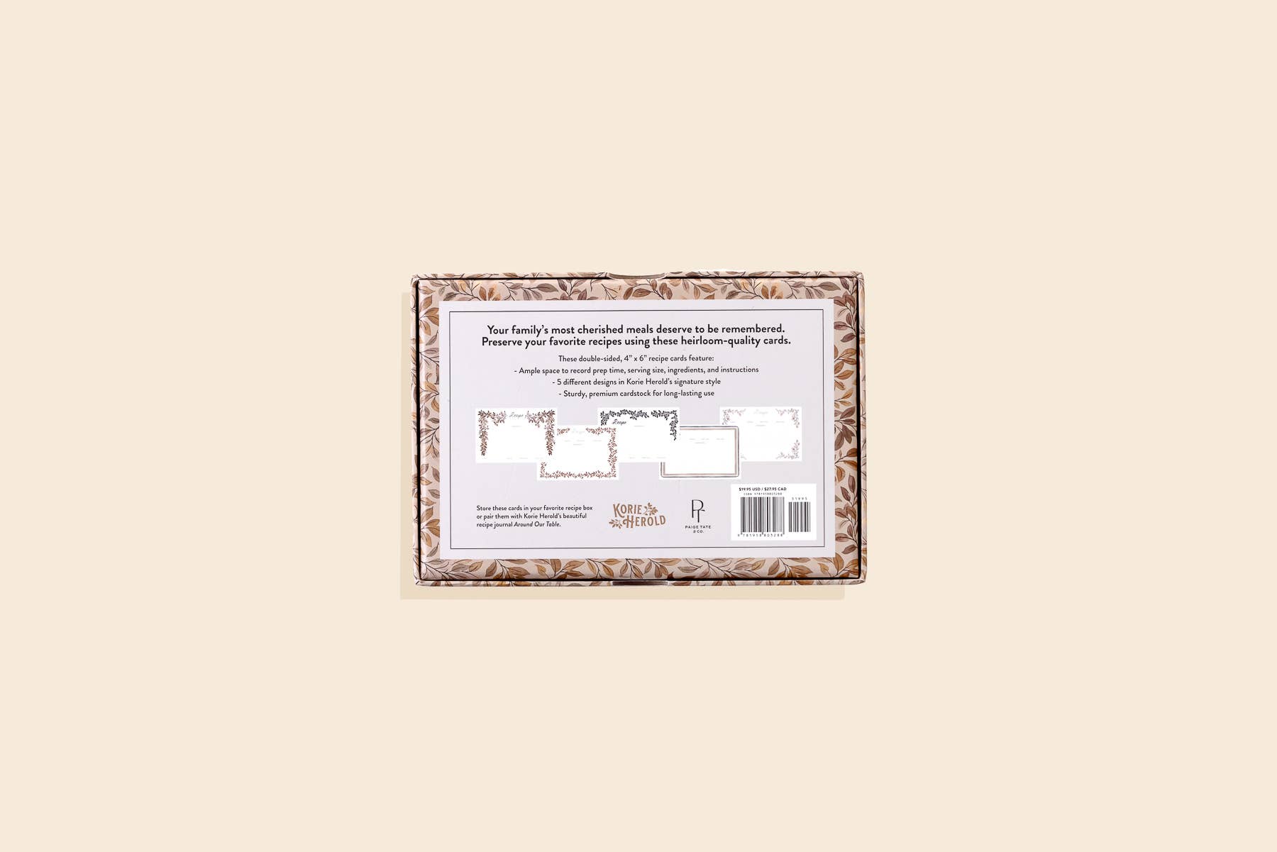 Paige Tate & Co. - Wholesale Recipe Card - Recipe Cards: 50 - 4x6 floral cards3